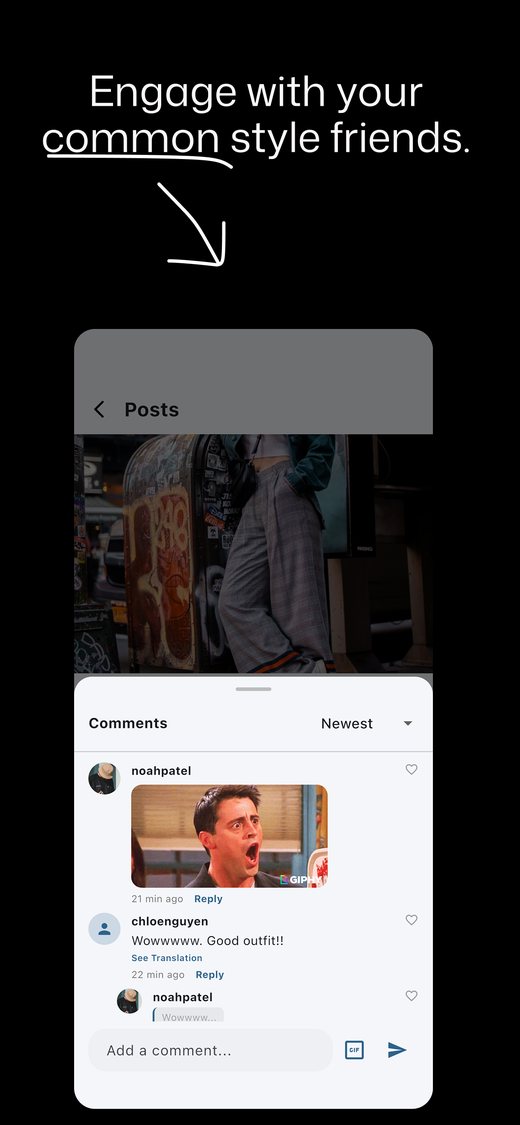 Comment on outfits with friends